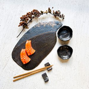 bronz serisi el yapımı seramik tasarım sushi servis takımı yuugen