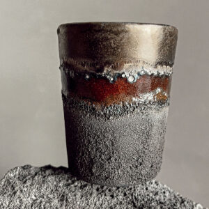 siyah lava el yapımı seramik espresso bardağı