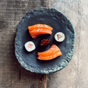 basilia el yapımı seramik sushi servis tabağı