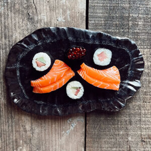 lucia el yapımı seramik sushi servis tabağı