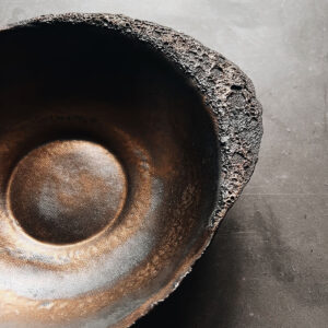 bronzie el yapımı seramik stoneware lava noodle makarna salata kase