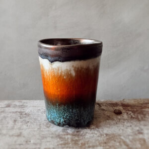 Orange Slice | El Yapımı Stoneware Seramik Oval Double Espresso Kahve Bardağı