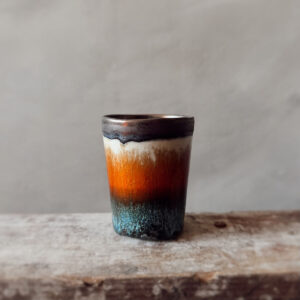 Orange Slice | El Yapımı Stoneware Seramik Oval Double Espresso Kahve Bardağı